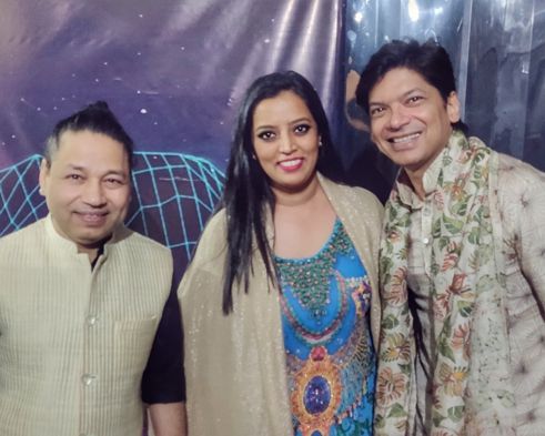 Namrata Gupta Khan with Shaan and Kailash Kher